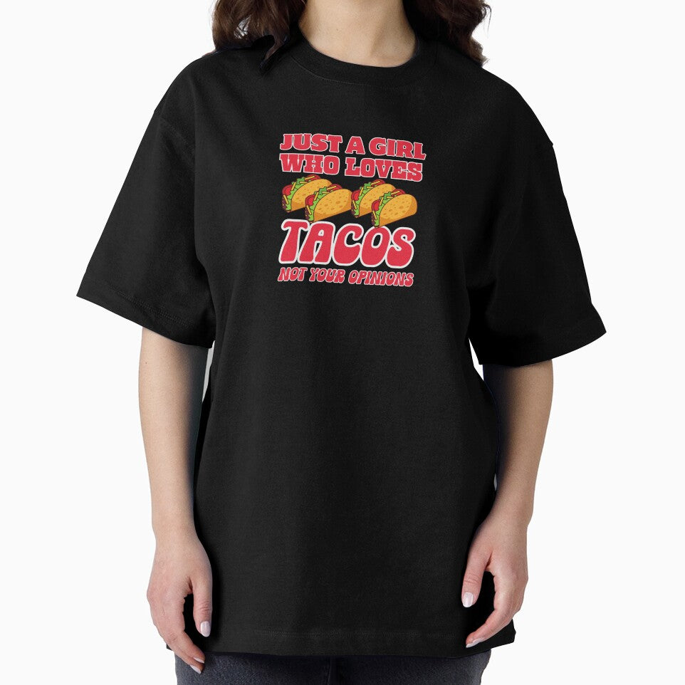 Just a Girl Who Loves Tacos Funny Typography Quote by thedazzlingmonk