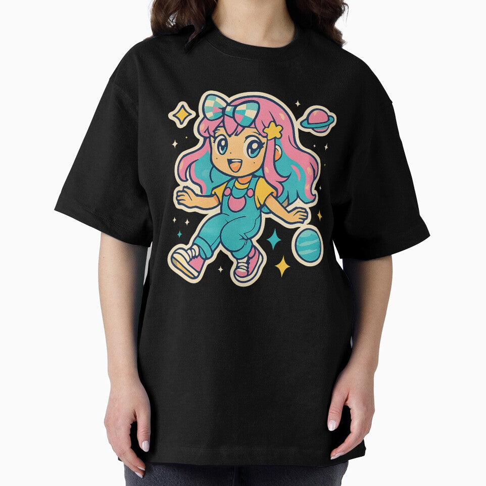Kawaii Anime Girl, Y2K Aesthetic, Floating in Space by graphic-genie