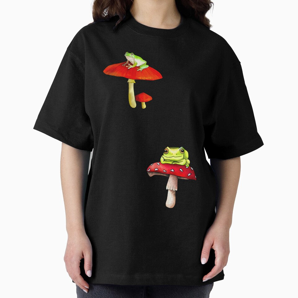 Cute Frogs on Toadstools by gildedfinches