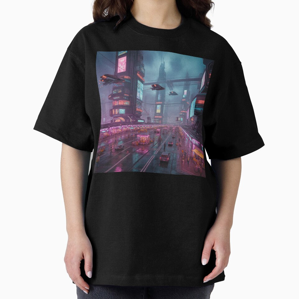 Neon-Lit Cyberpunk Metropolis at Eternal Dusk by Bilikaru