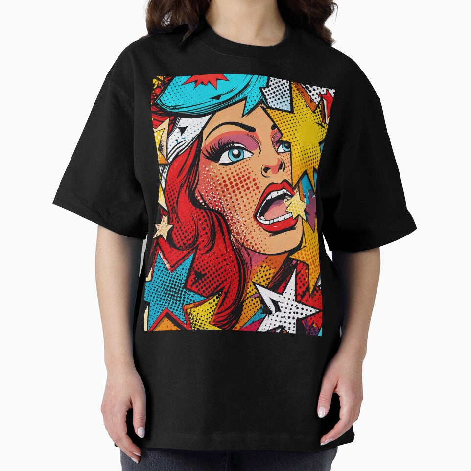 Pop Art Comic Girl Explosion- Retro Vintage Halftone Style Woman Face by Apocryphalwar