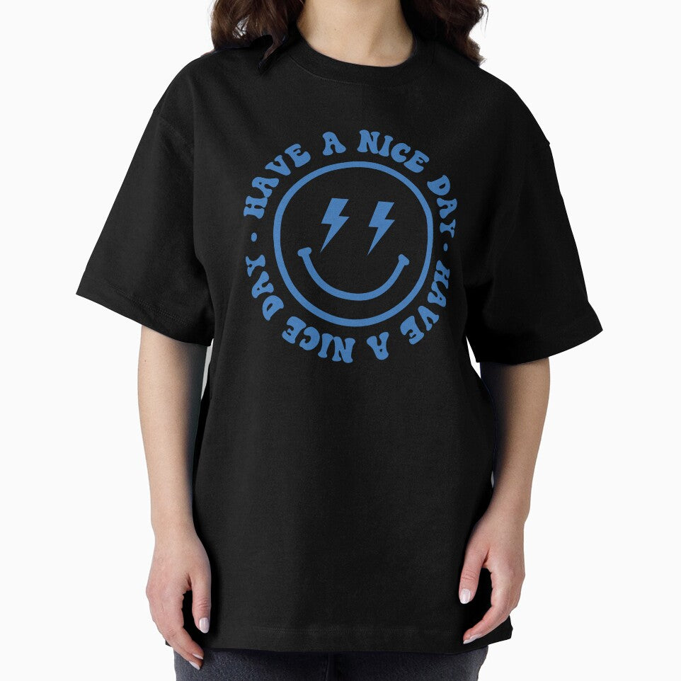Have a Nice Day Smiley Face Emoji Lightning Bolt Tshirt Sweatshirt Sticker by ProjectHippie