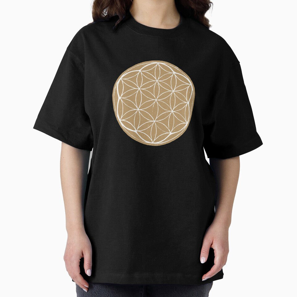 Flower of Life Linocut - Fawn + Snow by Irene Estelle