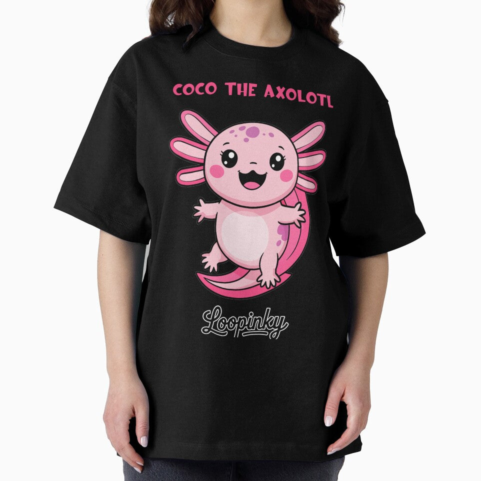 Hug Me! by Coco the Axolotl– Cute Pink Axolotl by LOOPINKY by LOOPINKY Calligraphy and coloring books