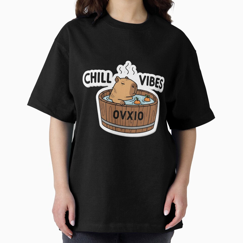 Chill Vibes Capybara | Kawaii Onsen Spa Japanese Aesthetic by OVXIO