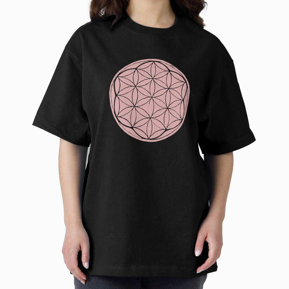 Flower of Life Linocut - Rose + Coal by Irene Estelle