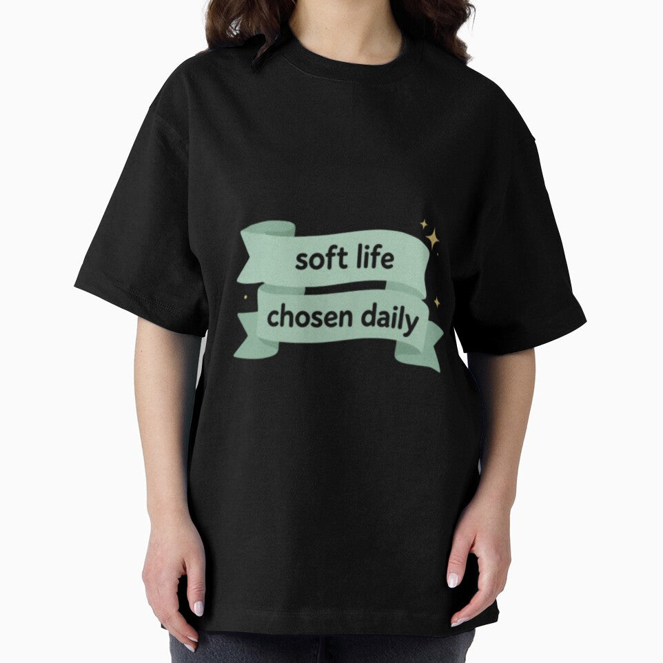 Soft Life Chosen Daily – Cozy Mindfulness Lifestyle Quote Art by CosmicQuietStudio