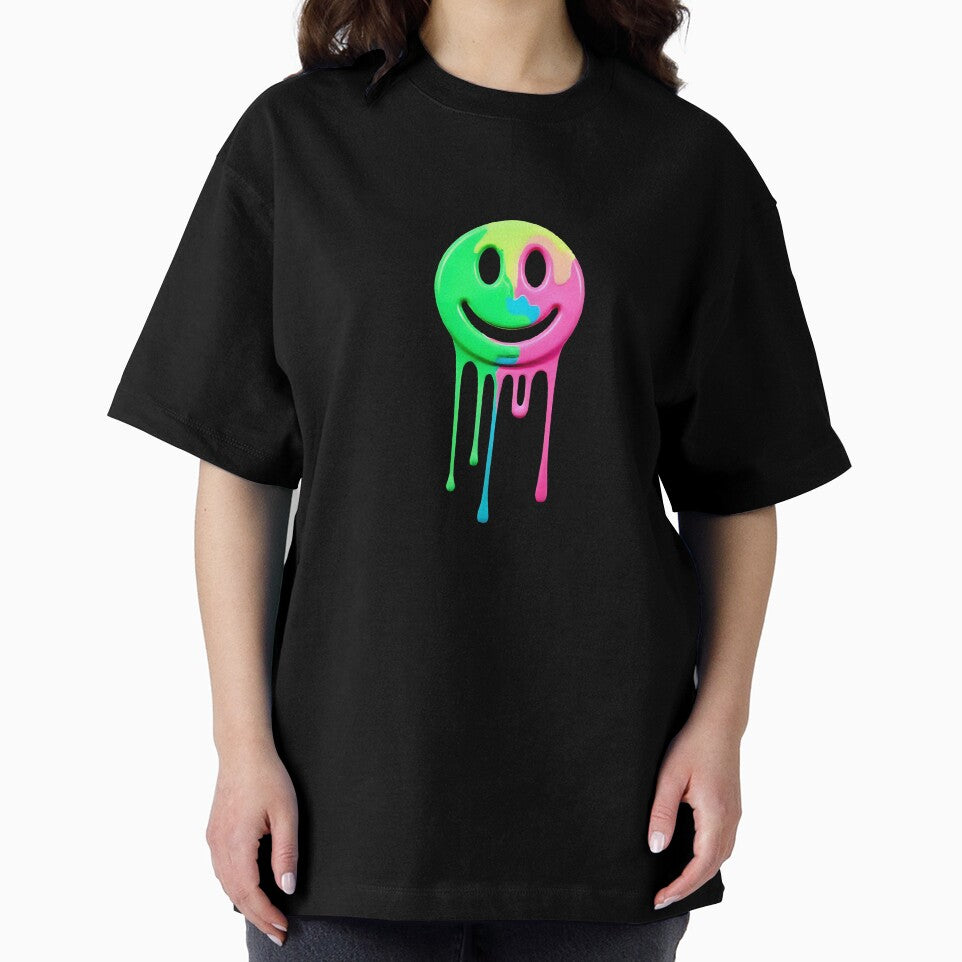 Trippy Melting Smiley Face | Neon Psychedelic Drip by Abhishek437