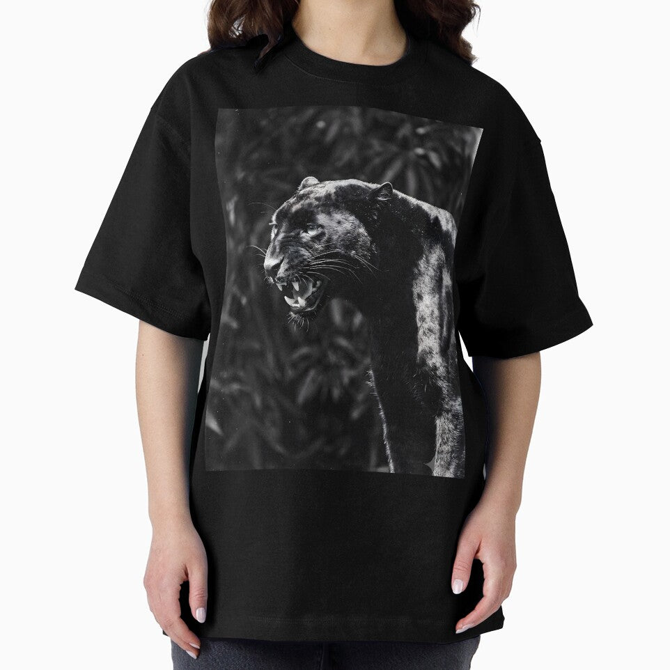 Black Panther Snarling Vintage Grain Film Streetwear by MetalStudio