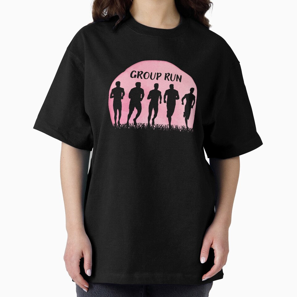 Group Run Group run in a team with grass and moon by wejollydigitals