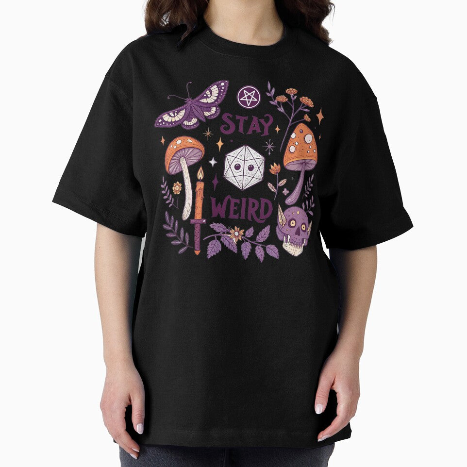 Stay Weird Gothic Moth and Mystical Mushroom by Nyx Creates