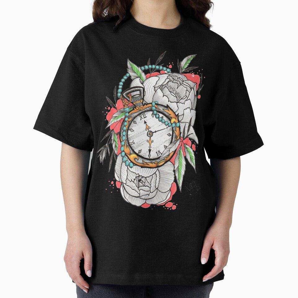 Tattoo Pocket Watch with Peonies by nikkisailor