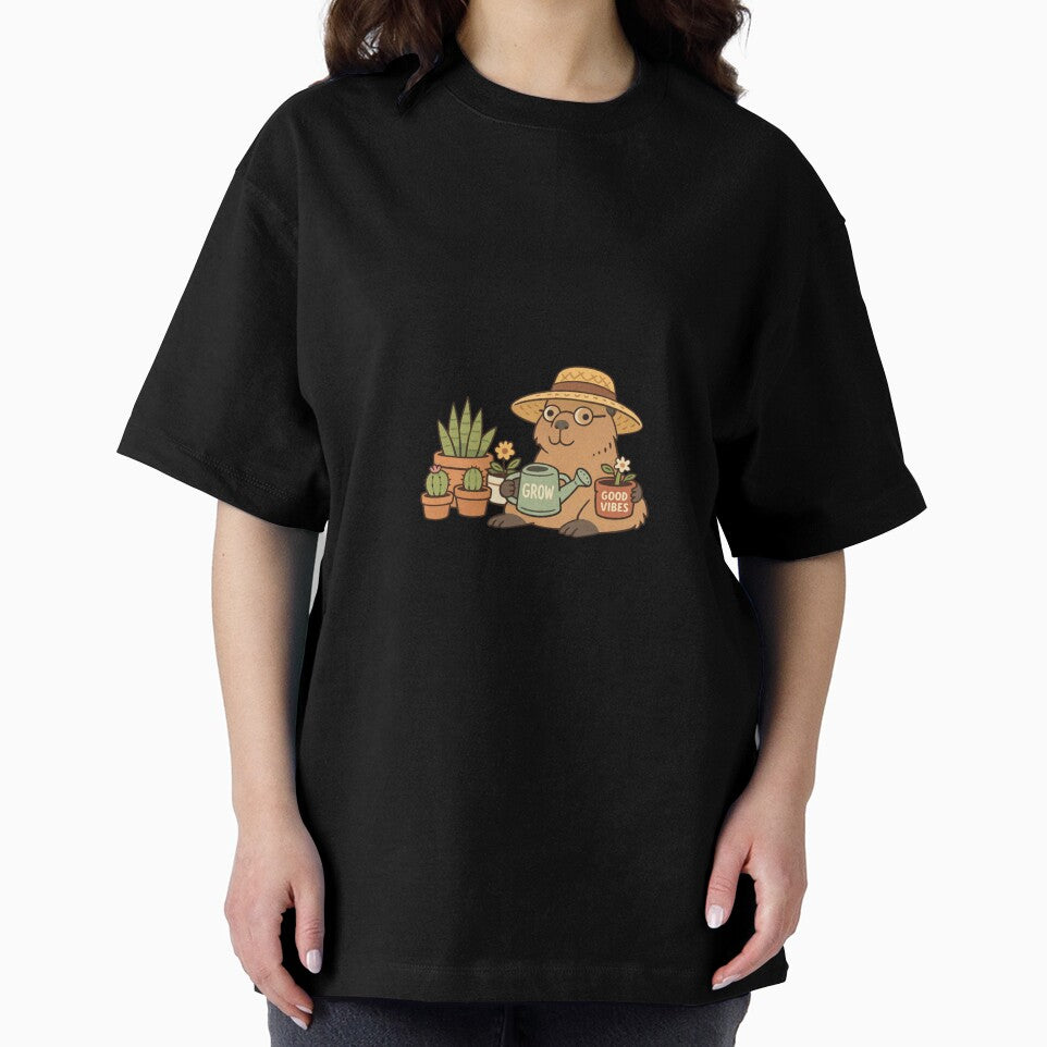 Grow Good Vibes – Cute Gardening Animal Plant Lover Aesthetic Shirt by Cozy Cat Collective