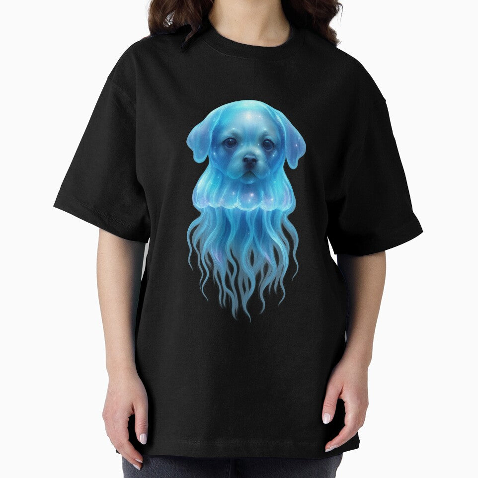 Bioluminescent Jellyfish Puppy - Dreamy Underwater Fantasy by MKreative Studio