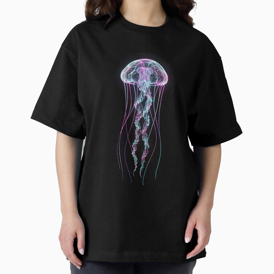 Bioluminescent Neon Jellyfish - Deep Sea Synthwave Aesthetic by LittleAlfa