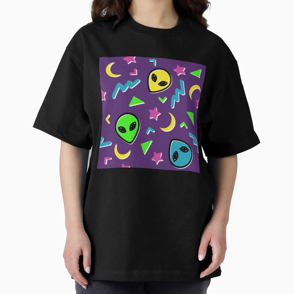 90s Geometric Alien - Purple and Neon by 90sAlien