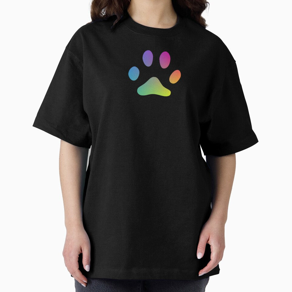 Rainbow gradient paw print by Camilla Wynter