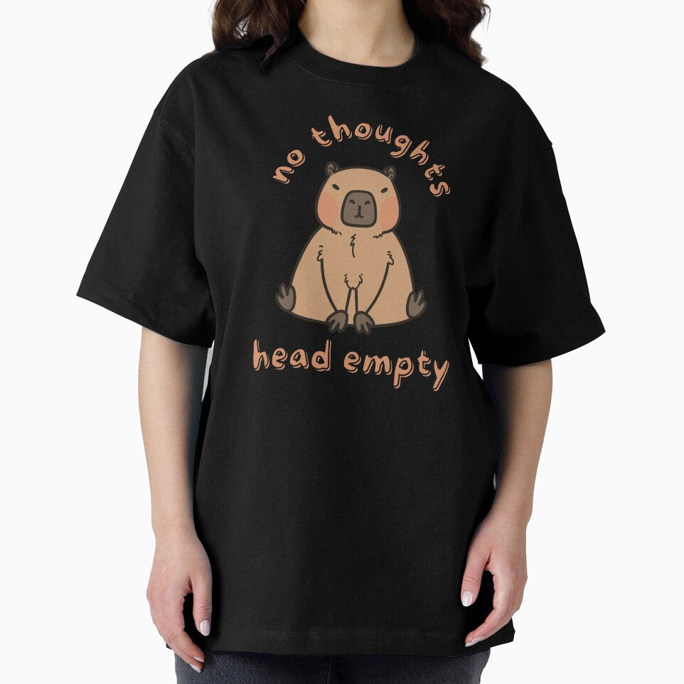 No Thoughts Head Empty Capybara Funny Meme by artbybiyan