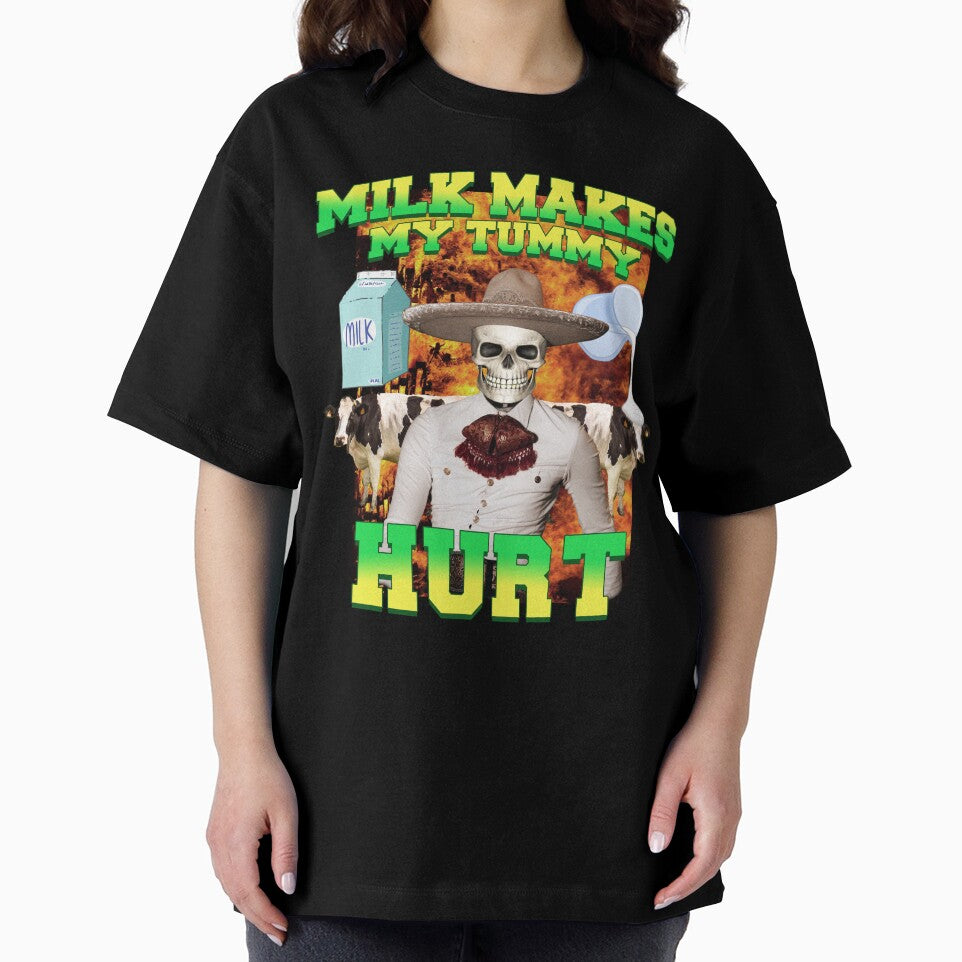 Milk makes my tummy hurt, Lactose intolerance meme by thuqqdotcom