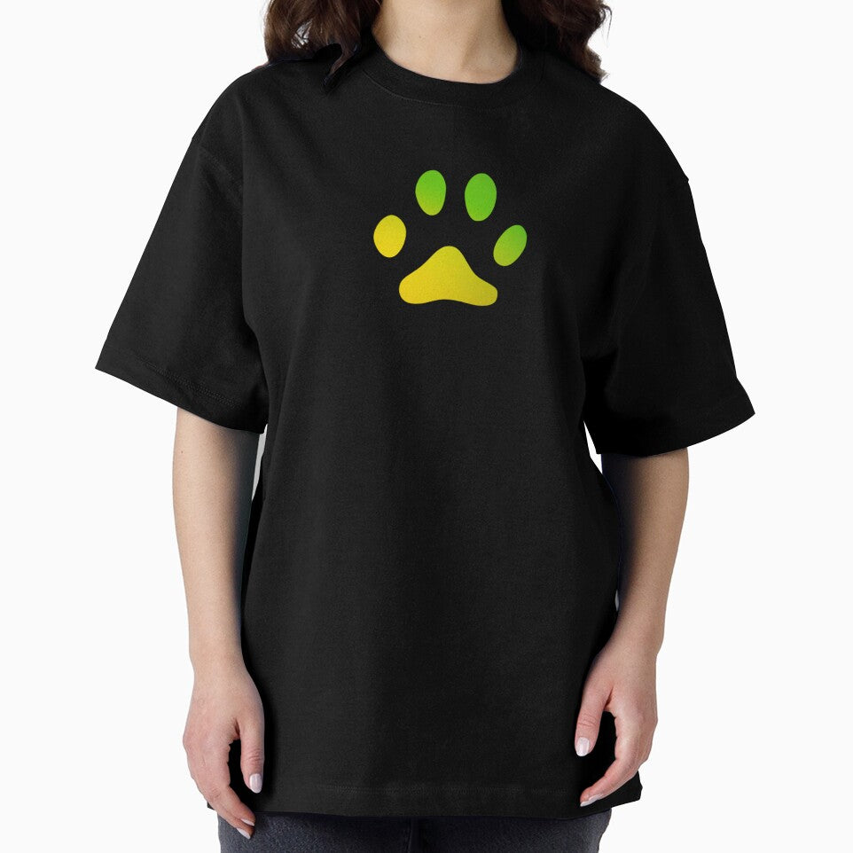 Green/yellow gradient paw print by Camilla Wynter