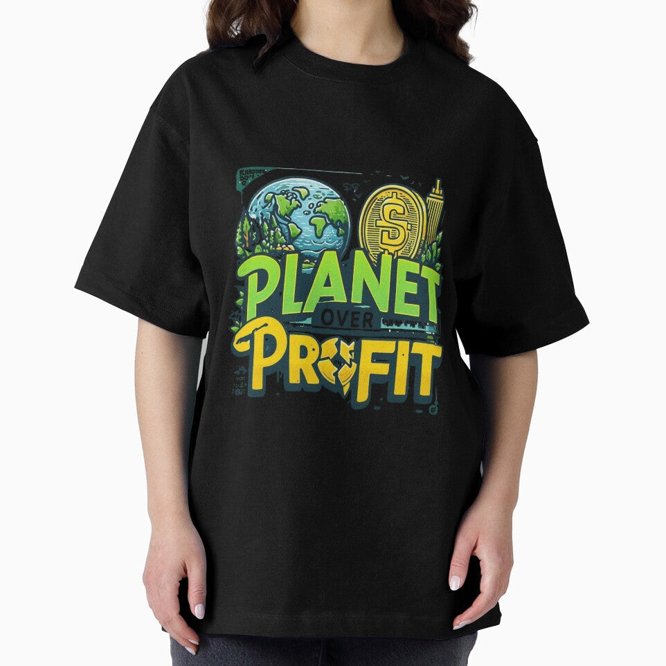 Save The Planet Shirt – Planet Over Profit Environmental Protest Slogan Tee by Mythic Tide
