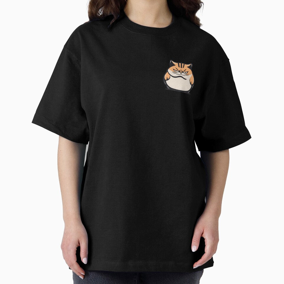 Grumpy Chonky Tabby Cat - Adorable Minimalist Feline Art" by CrownedCanvas