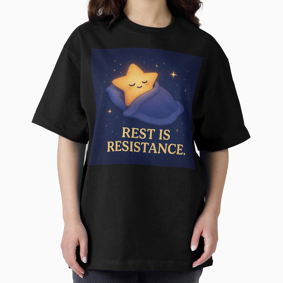 Rest Is Resistance - Cozy Star Mental Health Art by Neovibe Print