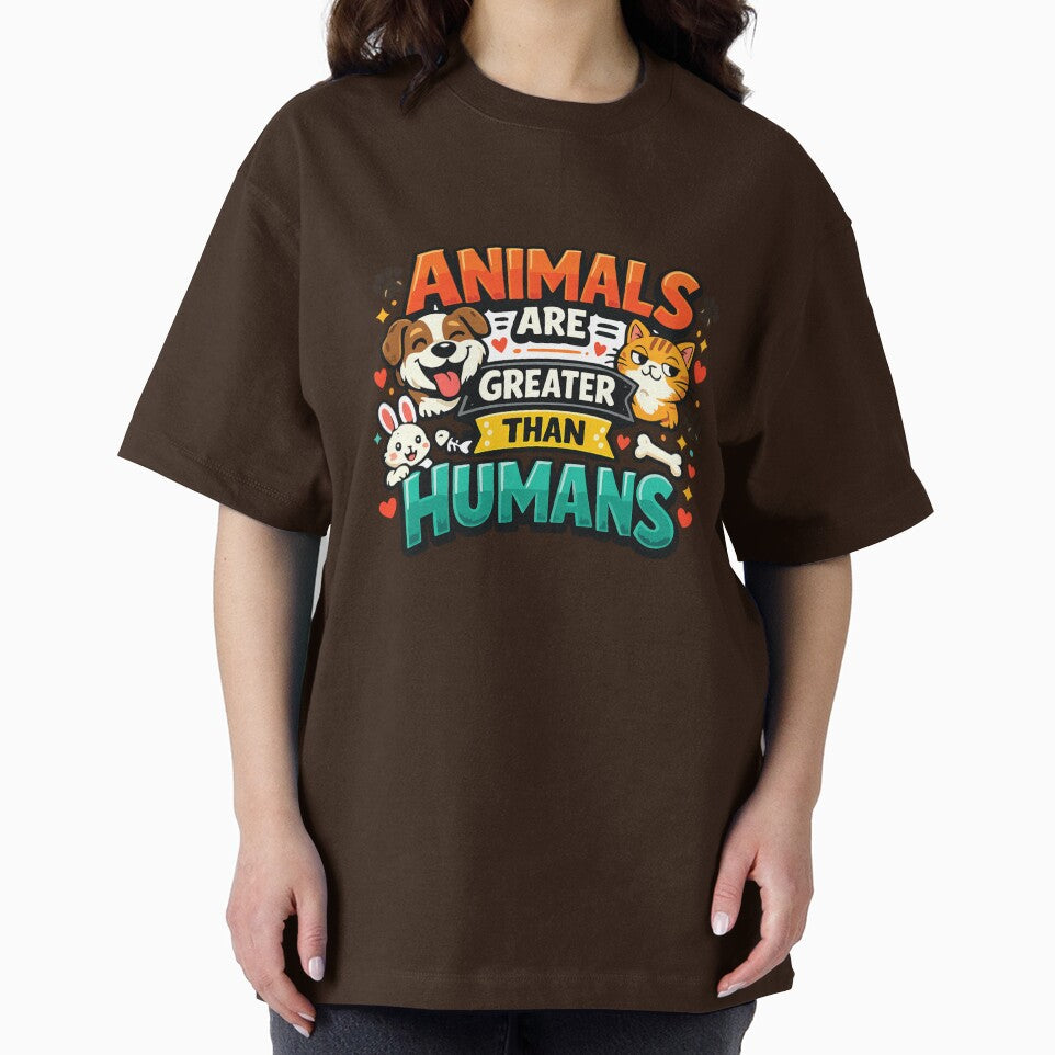 Animals are Greater Than Humans pet Lovers Long Sleeve T-Shirt by gidget-gadget