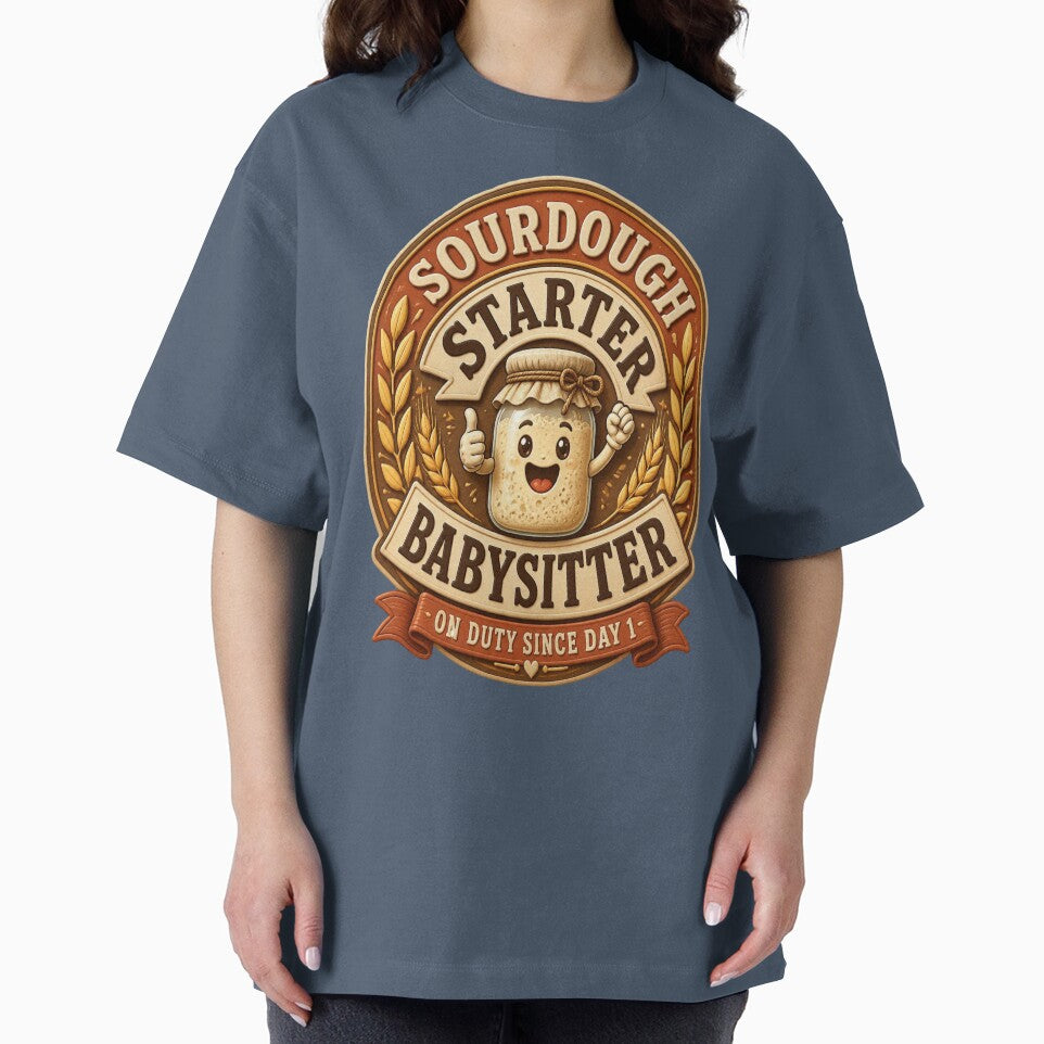 Sourdough Starter Babysitter Vintage Badge Tee--#SourdoughStarter # by mo-carnival