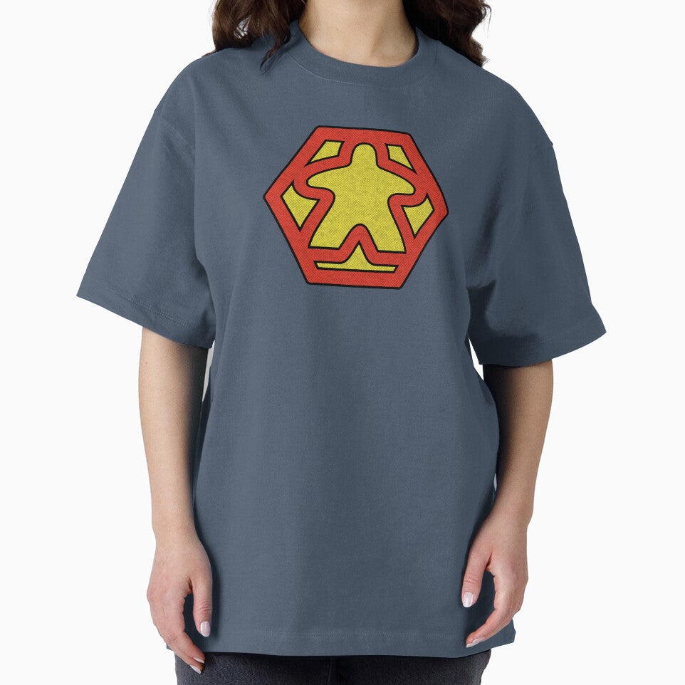 Retro Meeple Superhero Logo by TackyTime