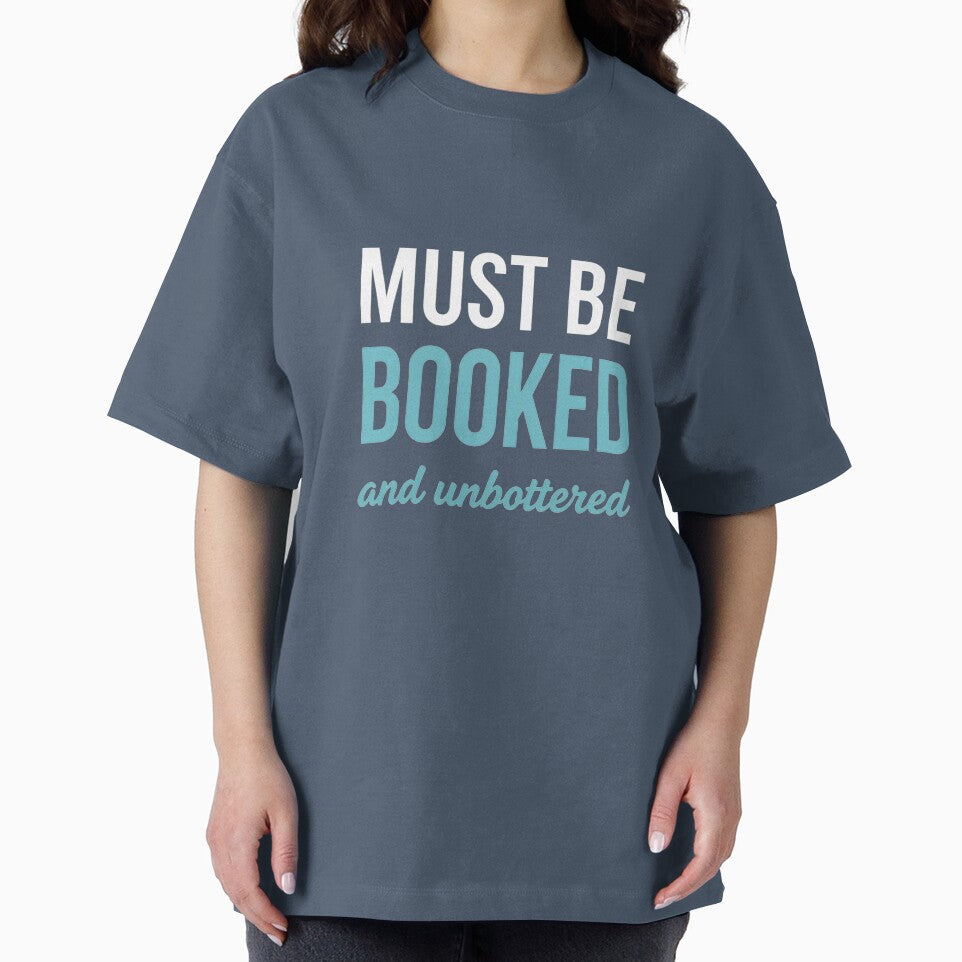 Must Be Booked and Unbothered | Cute Retro BookTok Typography Aesthetic by CloudyCatArt