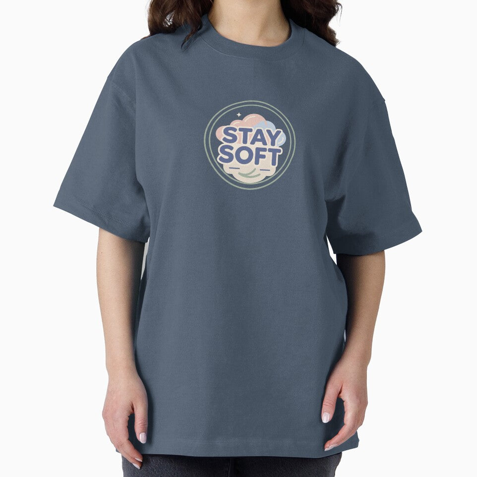 Stay Soft Mental Health Positive Mindset Self Care Cute Cloud Minimalist Design by CuteRage