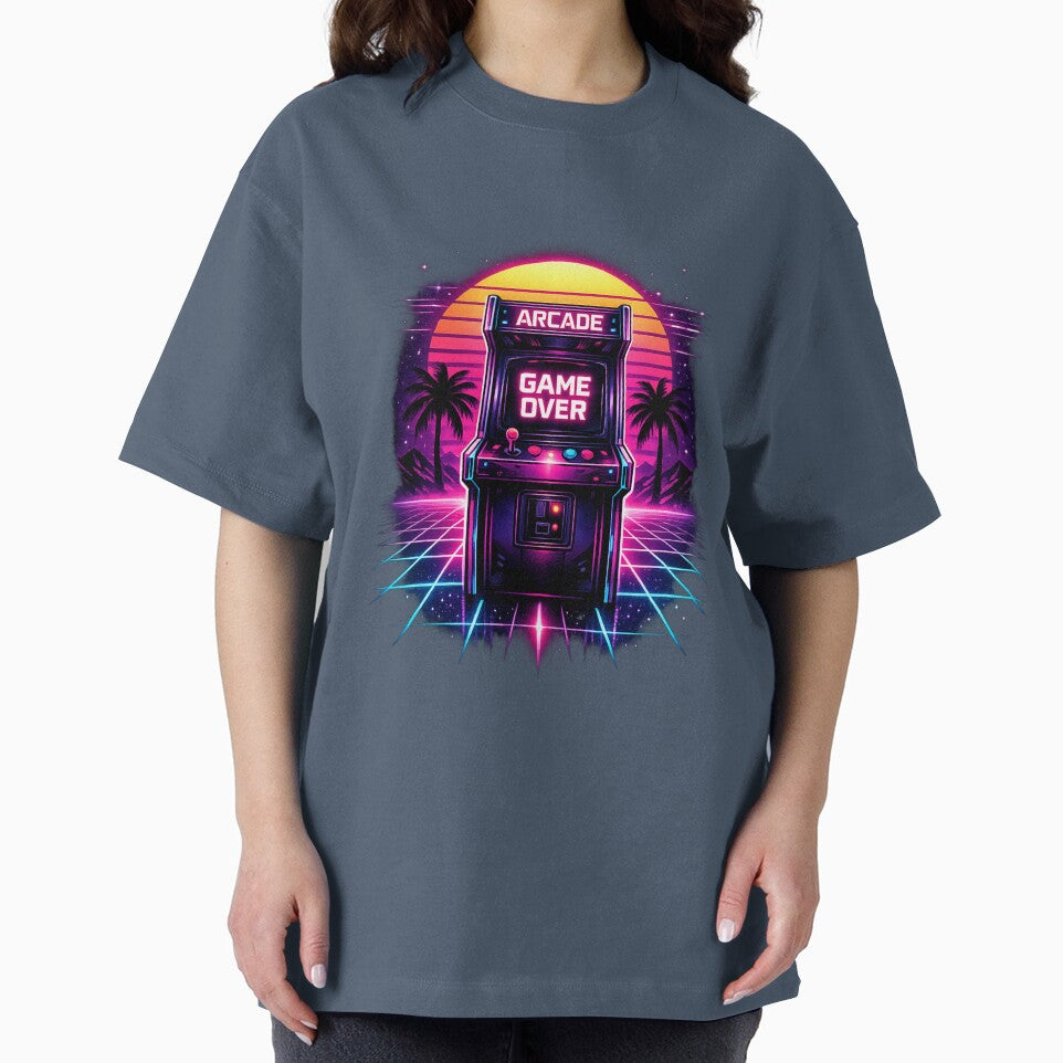 Retro Arcade Game Over Synthwave | Neon 80s Vaporwave Gaming Cabinet | Cyber Wave Gamer Graphic by LuxeBuzz