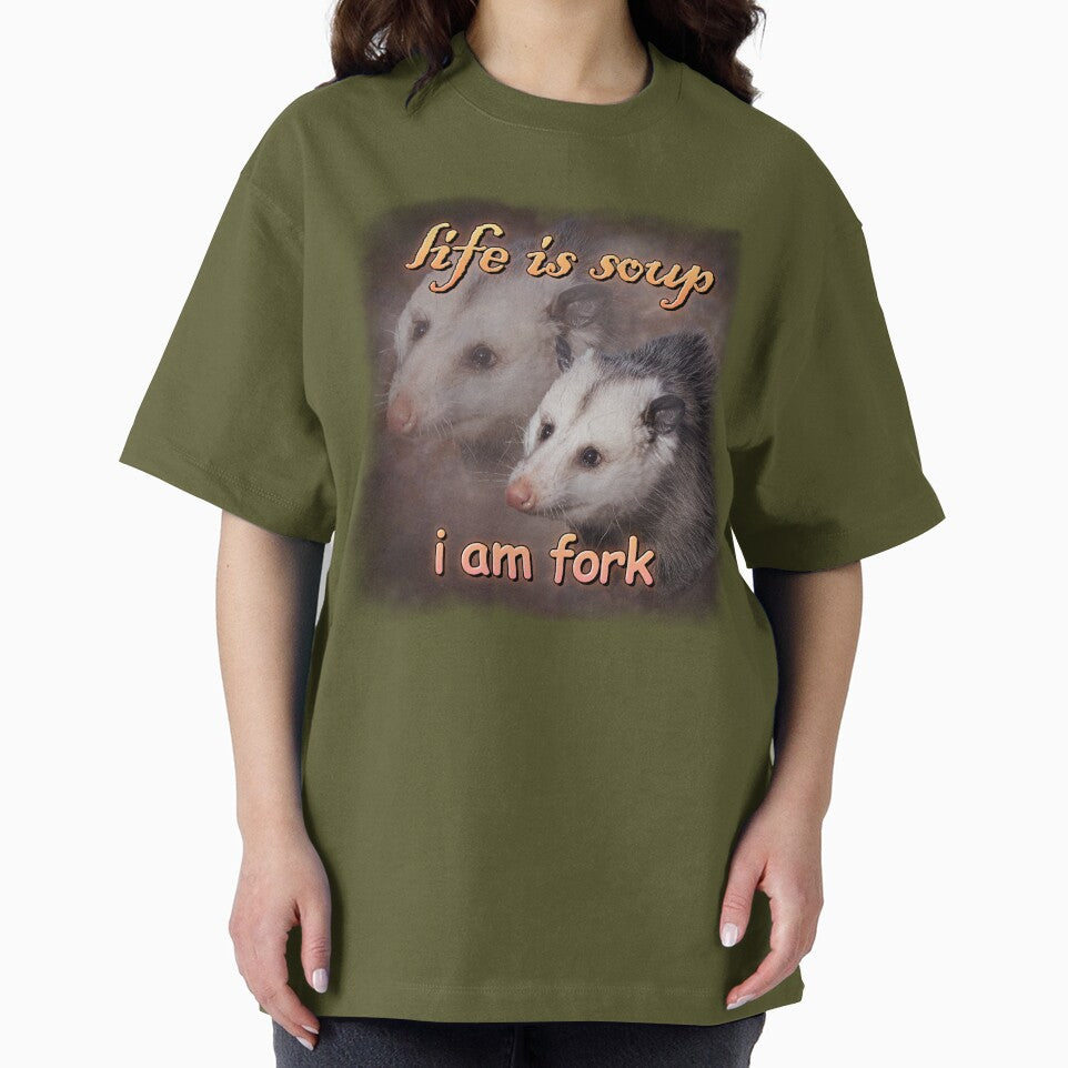 Life is soup, I am fork possum word art by snazzyseagull