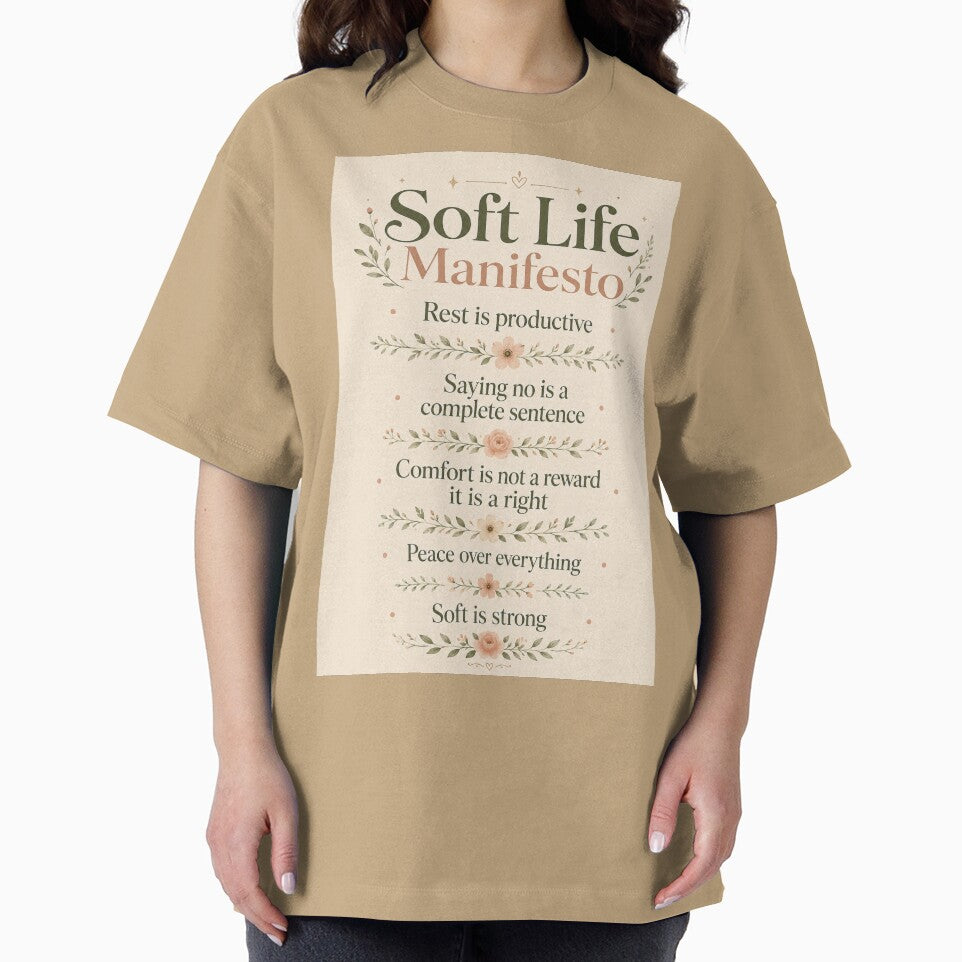 Soft Life Manifesto Rest Is Productive Peace Over Everything – Elegant Typography Art | Soft Life Gift by irfanshikh