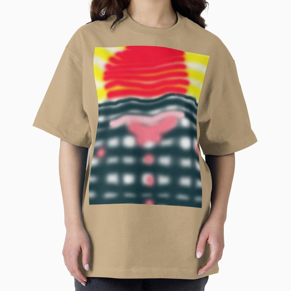 Distorted Sunset - Abstract Blurred Neon Yellow and Red Sun Painting by MAMA.art.Rio <Marsailhe_Milward>