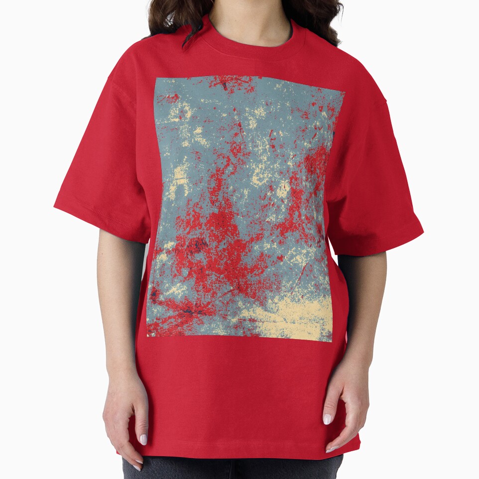 Grunge Chaos – Red, Grey & Cream Texture Art by Groovy Looks