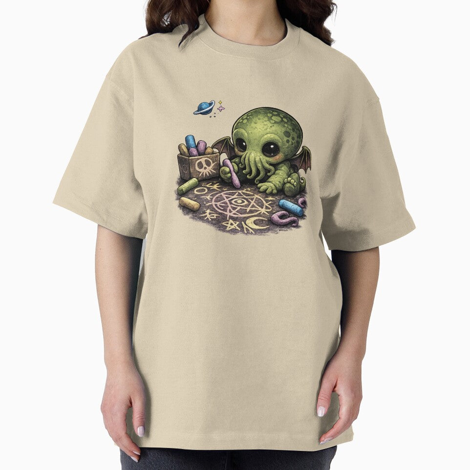 Baby Cthulhu Drawing with Chalk – Dark Cute Lovecraftian Monster by Creep-elina