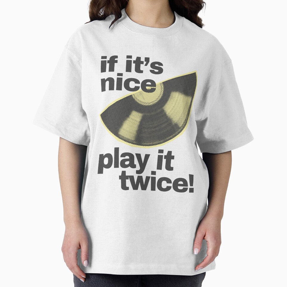 If Its Nice Play It Twice Retro Vinyl Record Design by eMKa82