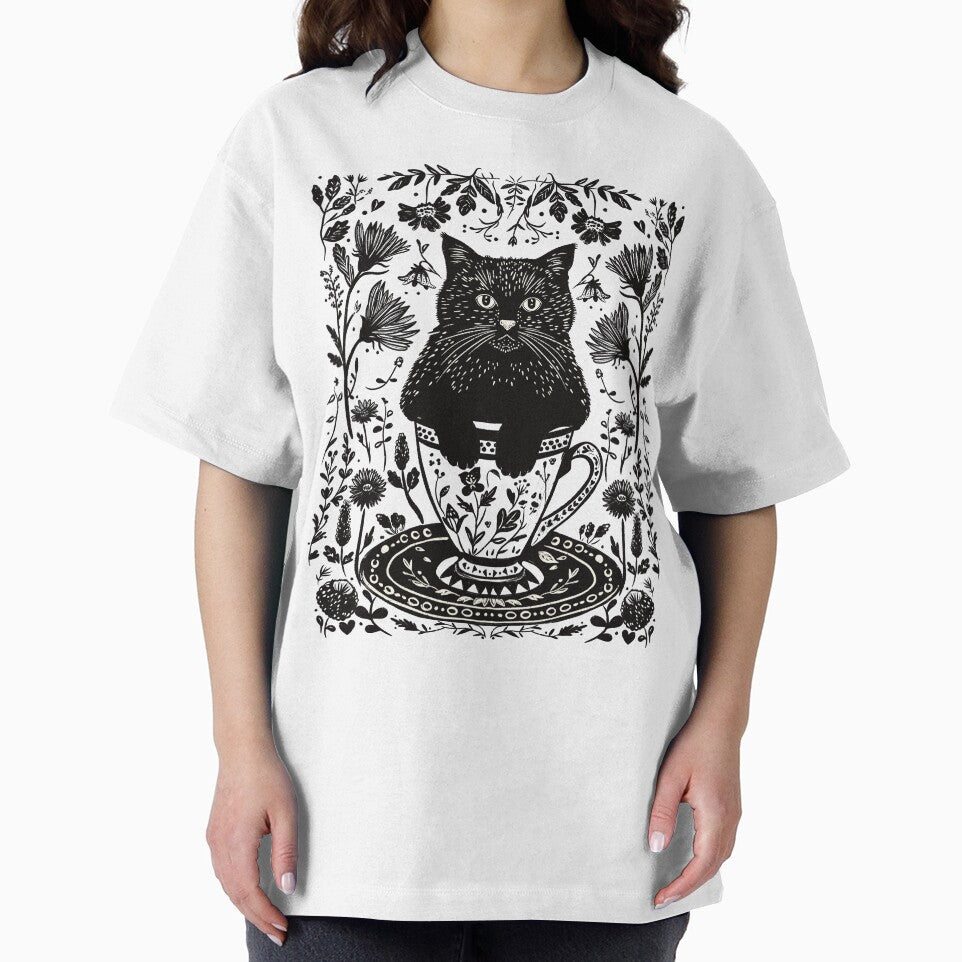 Black Cat in Teacup by daianaart