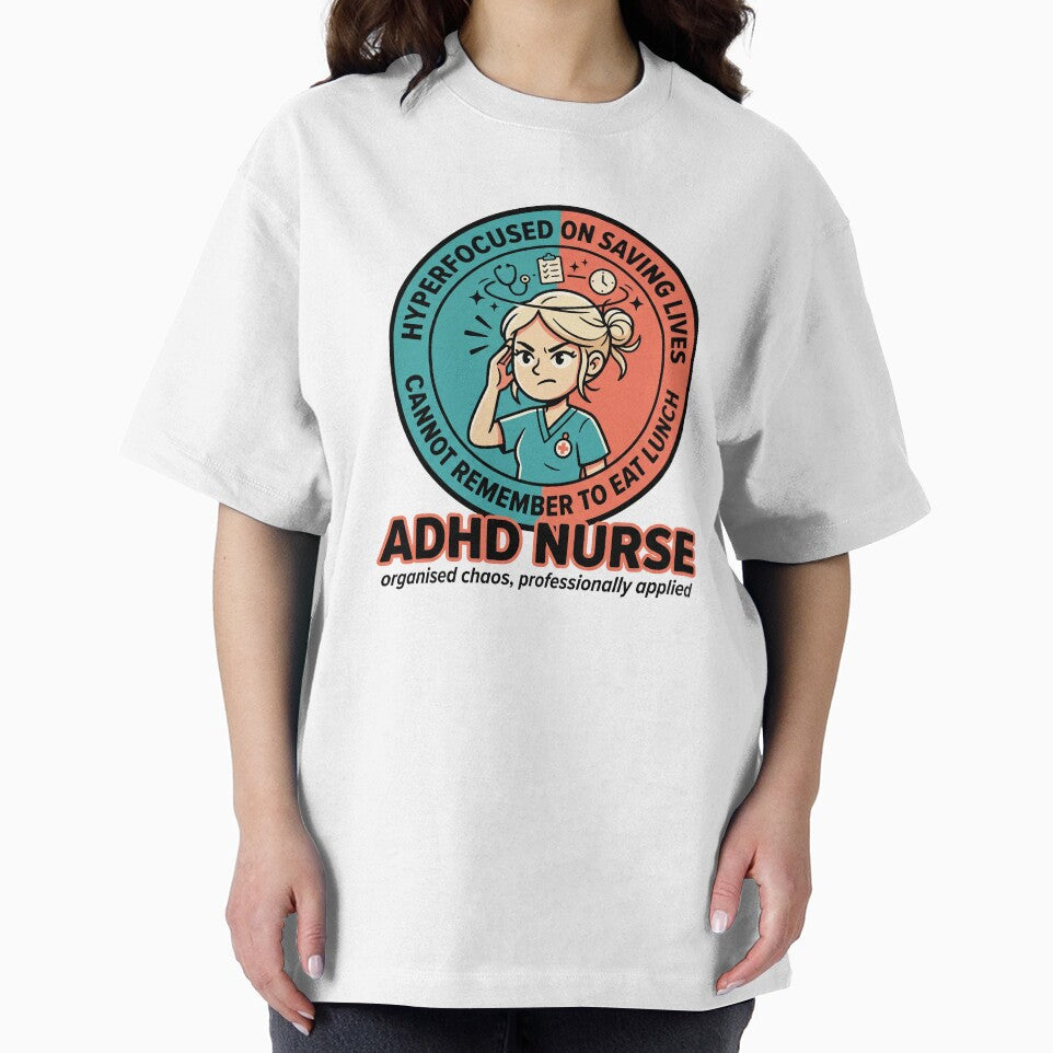 ADHD Nurse Humor Gift: Hyperfocused on Saving Lives Funny Badge by Osmose-Studio ⭐⭐⭐⭐⭐