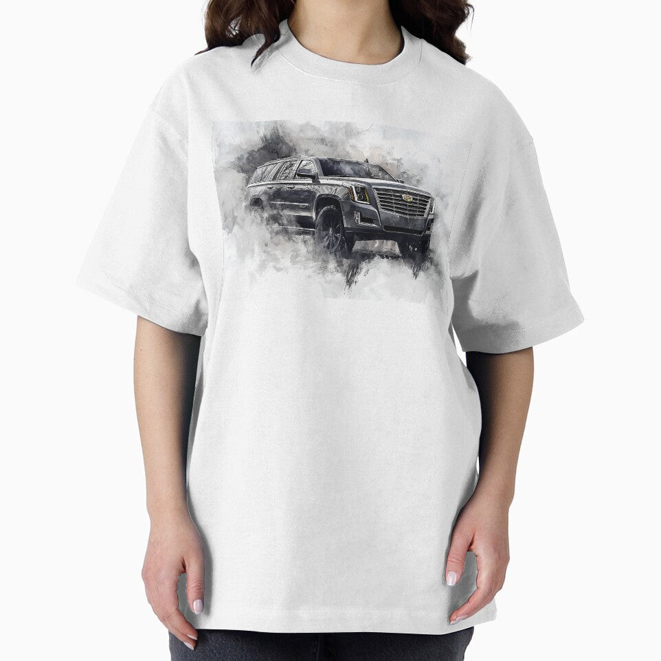 "Grey Cadillac Escalade – Digital Pop Art Print" VI by AutoPopStudio