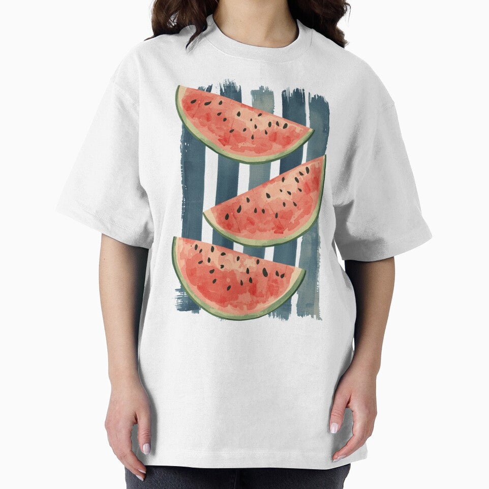 Watercolor Watermelon Summer Fruit Rustic Botanical Art Design by wecrea