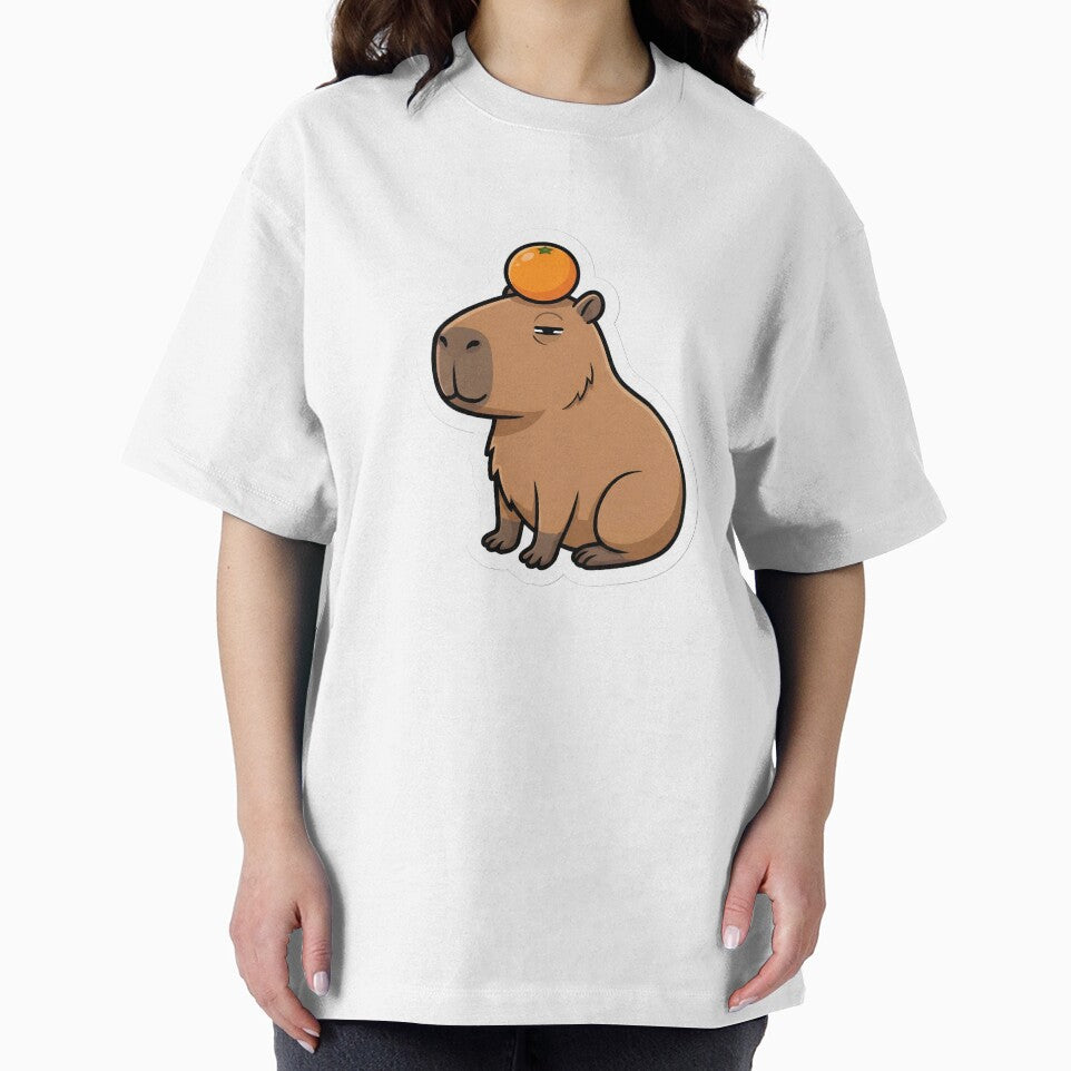 Chilling Capybara with Orange on Head by StickyGuys