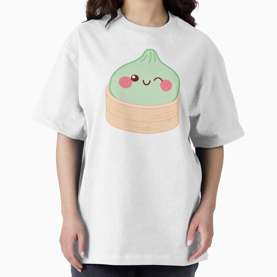 Kawaii Light green Squishy Dumpling in bamboo steamer basket by EmeraldeaArt