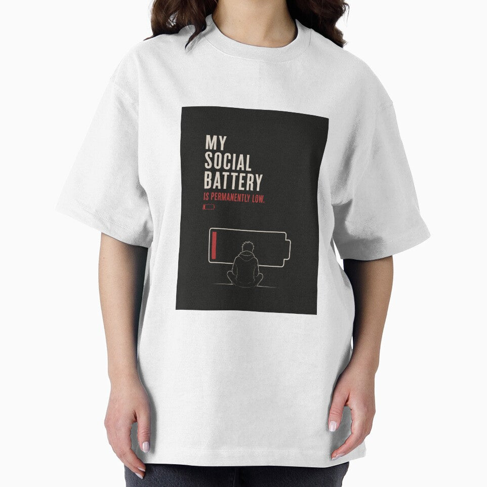 My Social Battery Is Permanently Low Dark Funny Introvert Art Print by Leogasup