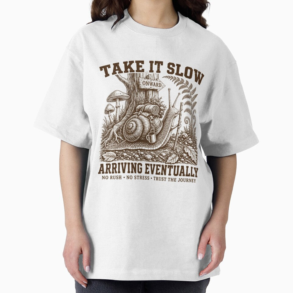 Take It Slow Snail Vintage Nature Illustration by SiarheiYur