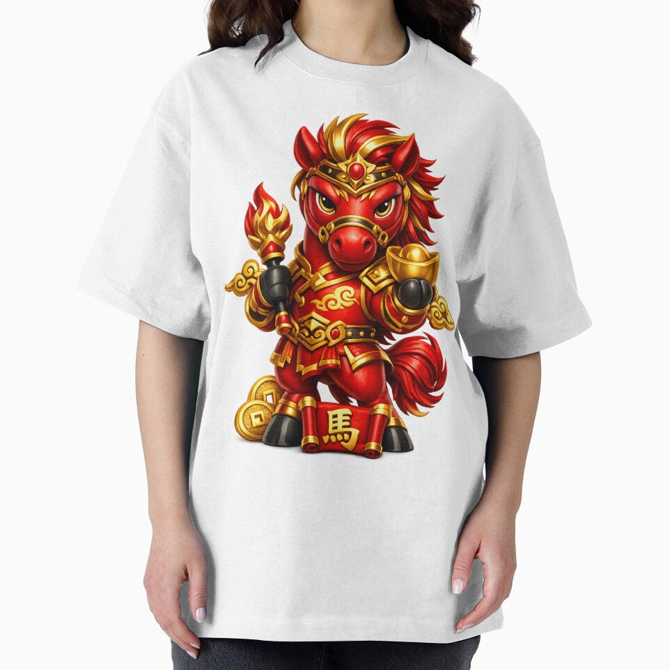 Chinese New Year of the Horse | Lucky Red & Gold Zodiac Art by Moons Studio