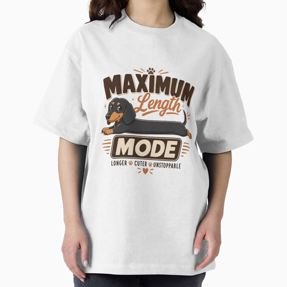 Maximum Length Mode Dachshund Dog Dad Funny Kawaii T-Shirt by Ashley critters