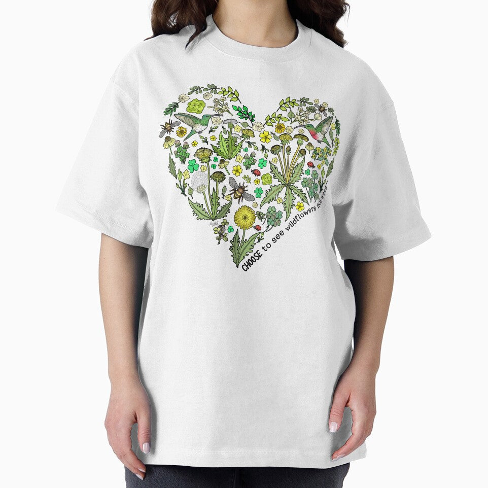 Choose To See Wildflowers Not Weeds Heart by IrishVikingDesigns